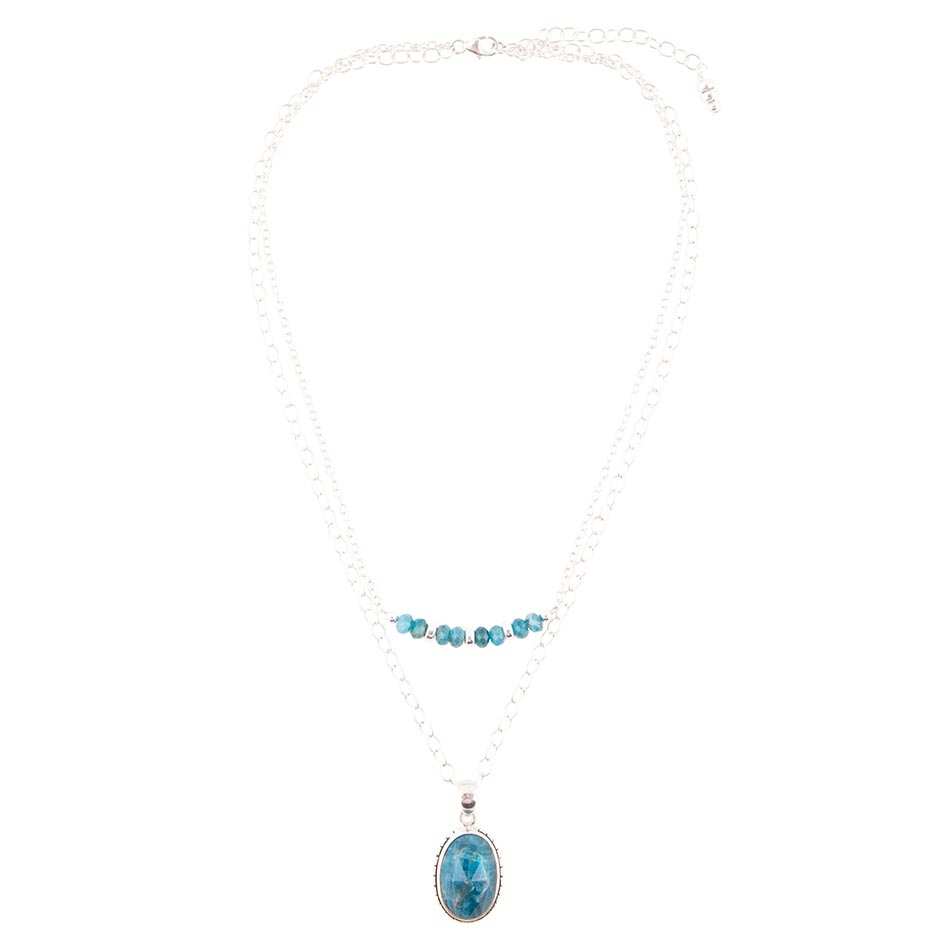 Layered Blue Apatite and Sterling Silver Necklace - Barse Jewelry - Flyclothing LLC