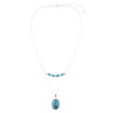Layered Blue Apatite and Sterling Silver Necklace - Barse Jewelry - Flyclothing LLC