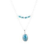 Layered Blue Apatite and Sterling Silver Necklace - Barse Jewelry - Flyclothing LLC