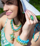 Legacy Lime Green and Blue Turquoise Golden Statement Ring - Barse Jewelry - Flyclothing LLC
