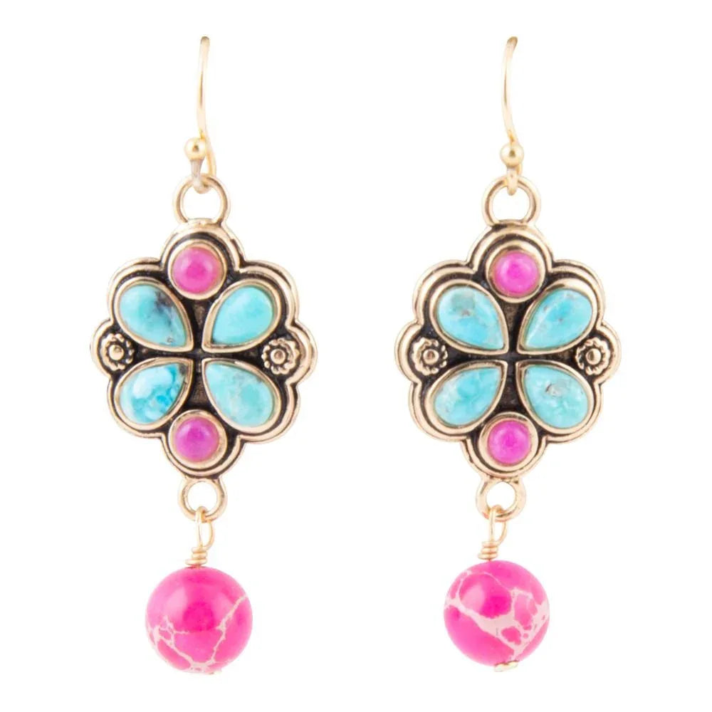 Legacy Pink Agate Golden Drop Earrings - Barse Jewelry - Flyclothing LLC