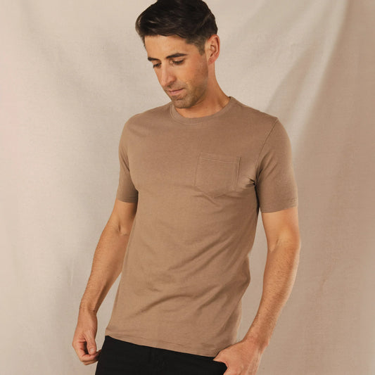 The Desert Roams | Light Brown Everyman™ Pocket T Shirt - Shinesty - Flyclothing LLC
