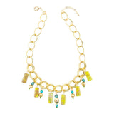 Lime Green Jasper Charm Golden Necklace - Barse Jewelry - Flyclothing LLC