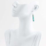 Line Blue Turquoise Sterling Silver Drop Earrings - Barse Jewelry - Flyclothing LLC