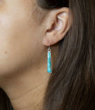 Line Blue Turquoise Sterling Silver Drop Earrings - Barse Jewelry - Flyclothing LLC