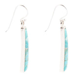 Line Blue Turquoise Sterling Silver Drop Earrings - Barse Jewelry - Flyclothing LLC