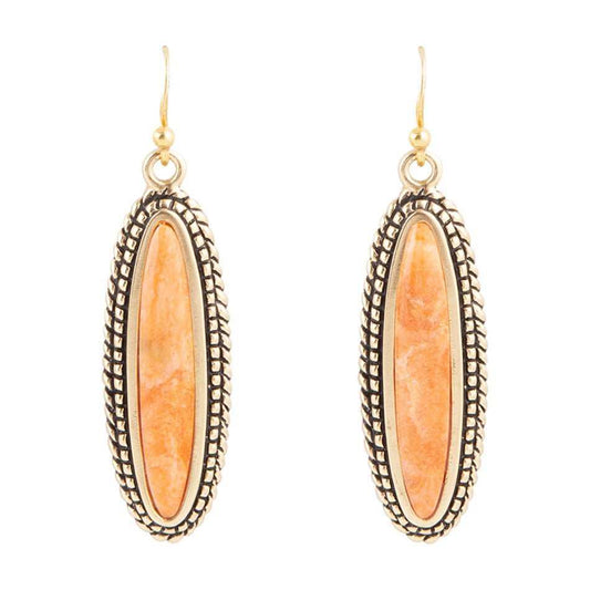 Linear Orange Coral Earring - Barse Jewelry - Flyclothing LLC