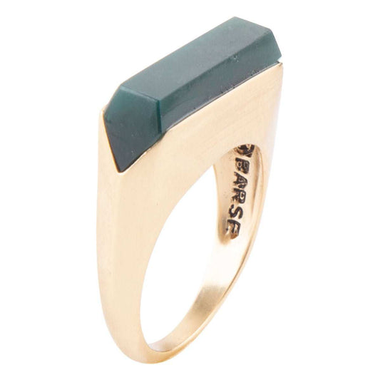 Linear Green Onyx and Golden Ring - Barse Jewelry - Flyclothing LLC