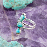 Linear Triple Stone Blue Turquoise and Sterling Silver Ring - Barse Jewelry - Flyclothing LLC