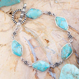 Linked Blue Turquoise and Sterling Silver Bracelet - Barse Jewelry - Flyclothing LLC