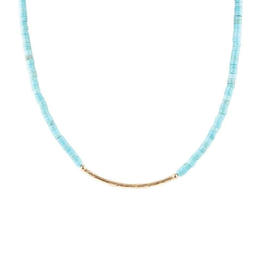 Little Bit Turquoise Golden Bar Necklace - Barse Jewelry - Flyclothing LLC