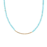 Little Bit Turquoise Golden Bar Necklace - Barse Jewelry - Flyclothing LLC