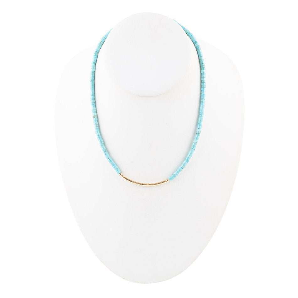 Little Bit Turquoise Golden Bar Necklace - Barse Jewelry - Flyclothing LLC