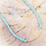 Little Bit Turquoise Golden Bar Necklace - Barse Jewelry - Flyclothing LLC