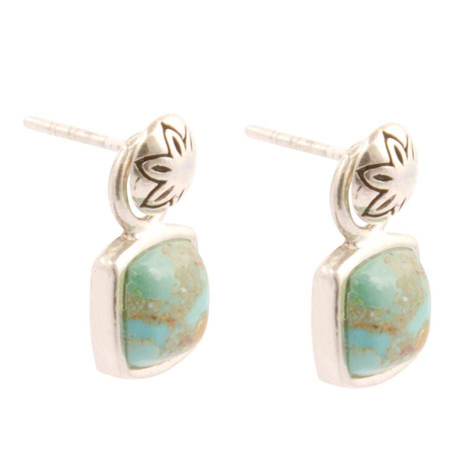Little Bits Blue Turquoise Post Sterling Silver Earrings - Barse Jewelry - Flyclothing LLC