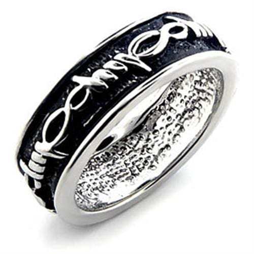LO015 - Rhodium Brass Ring with No Stone - Alamode - Flyclothing LLC