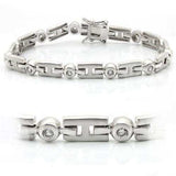 LO1163 - Matte Rhodium & Rhodium Brass Bracelet with AAA Grade CZ in Clear - Alamode - Flyclothing LLC