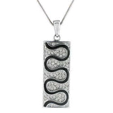 LO1182 - Rhodium Brass Pendant with Top Grade Crystal in Clear - Alamode - Flyclothing LLC