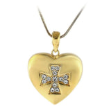 LO1183 - Gold Brass Pendant with Top Grade Crystal in Clear - Alamode - Flyclothing LLC