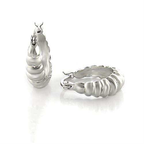 LO123 - Matte Rhodium & Rhodium Brass Earrings with No Stone - Alamode - Flyclothing LLC