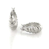 LO123 - Matte Rhodium & Rhodium Brass Earrings with No Stone - Alamode - Flyclothing LLC