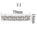 LO1428 - Rhodium White Metal Tiaras & Hair Clip with Top Grade Crystal in Clear - Alamode - Flyclothing LLC