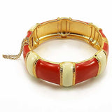 LO1435 - Gold Brass Bangle with No Stone - Alamode - Flyclothing LLC