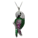 LO1570 - Rhodium + Ruthenium Brass Chain Pendant with AAA Grade CZ in Multi Color - Alamode - Flyclothing LLC
