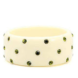 LO1904 - Resin Bangle with Top Grade Crystal in Olivine color - Alamode - Flyclothing LLC