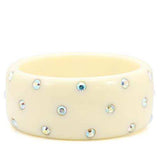 LO1905 - Resin Bangle with Top Grade Crystal in Aurora Borealis (Rainbow Effect) - Alamode - Flyclothing LLC