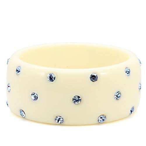LO1907 - Resin Bangle with Top Grade Crystal in Light Sapphire - Alamode - Flyclothing LLC