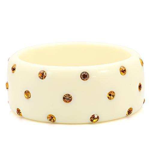 LO1908 - Resin Bangle with Top Grade Crystal in Topaz - Alamode - Flyclothing LLC
