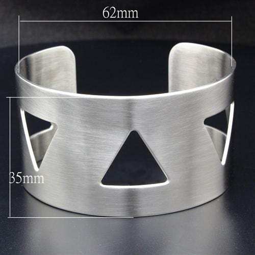 LO1946 - High polished (no plating) Stainless Steel Bangle with No Stone - Alamode - Flyclothing LLC