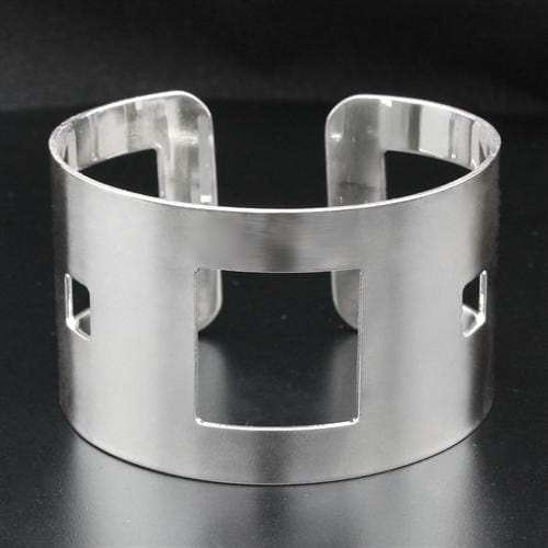 LO1952 - High polished (no plating) Stainless Steel Bangle with No Stone - Alamode - Flyclothing LLC
