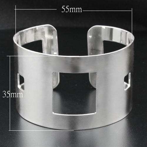 LO1952 - High polished (no plating) Stainless Steel Bangle with No Stone - Alamode - Flyclothing LLC
