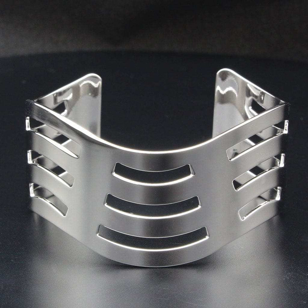 LO1953 - High polished (no plating) Stainless Steel Bangle with No Stone - Alamode - Flyclothing LLC