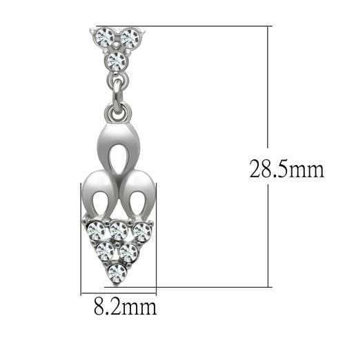 LO1969 - Rhodium White Metal Earrings with Top Grade Crystal in Clear - Alamode - Flyclothing LLC