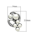 LO1970 - Rhodium White Metal Earrings with Synthetic Pearl in White - Alamode - Flyclothing LLC