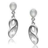 LO1978 - Rhodium White Metal Earrings with Top Grade Crystal in Clear - Alamode - Flyclothing LLC