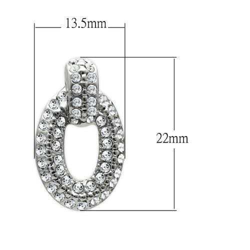 LO1986 - Rhodium White Metal Earrings with Top Grade Crystal in Clear - Alamode - Flyclothing LLC
