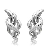 LO1991 - Rhodium White Metal Earrings with No Stone - Alamode - Flyclothing LLC