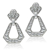 LO1995 - Rhodium White Metal Earrings with Top Grade Crystal in Clear - Alamode - Flyclothing LLC