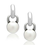 LO1998 - Rhodium White Metal Earrings with Top Grade Crystal in White - Alamode - Flyclothing LLC