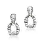 LO1999 - Rhodium White Metal Earrings with Top Grade Crystal in Clear - Alamode - Flyclothing LLC