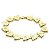 LO2002 - Matte Gold & Gold Brass Bracelet with AAA Grade CZ in Clear - Alamode - Flyclothing LLC