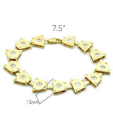 LO2002 - Matte Gold & Gold Brass Bracelet with AAA Grade CZ in Clear - Alamode - Flyclothing LLC