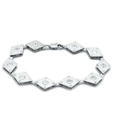 LO2006 - Matte Rhodium & Rhodium Brass Bracelet with AAA Grade CZ in Clear - Alamode - Flyclothing LLC