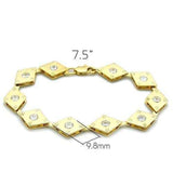 LO2007 - Matte Gold & Gold Brass Bracelet with AAA Grade CZ in Clear - Alamode - Flyclothing LLC
