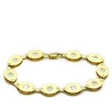 LO2010 - Matte Gold & Gold Brass Bracelet with AAA Grade CZ in Clear - Alamode - Flyclothing LLC