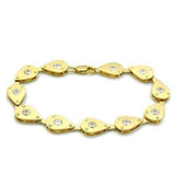 LO2015 - Matte Gold & Gold Brass Bracelet with AAA Grade CZ in Clear - Alamode - Flyclothing LLC